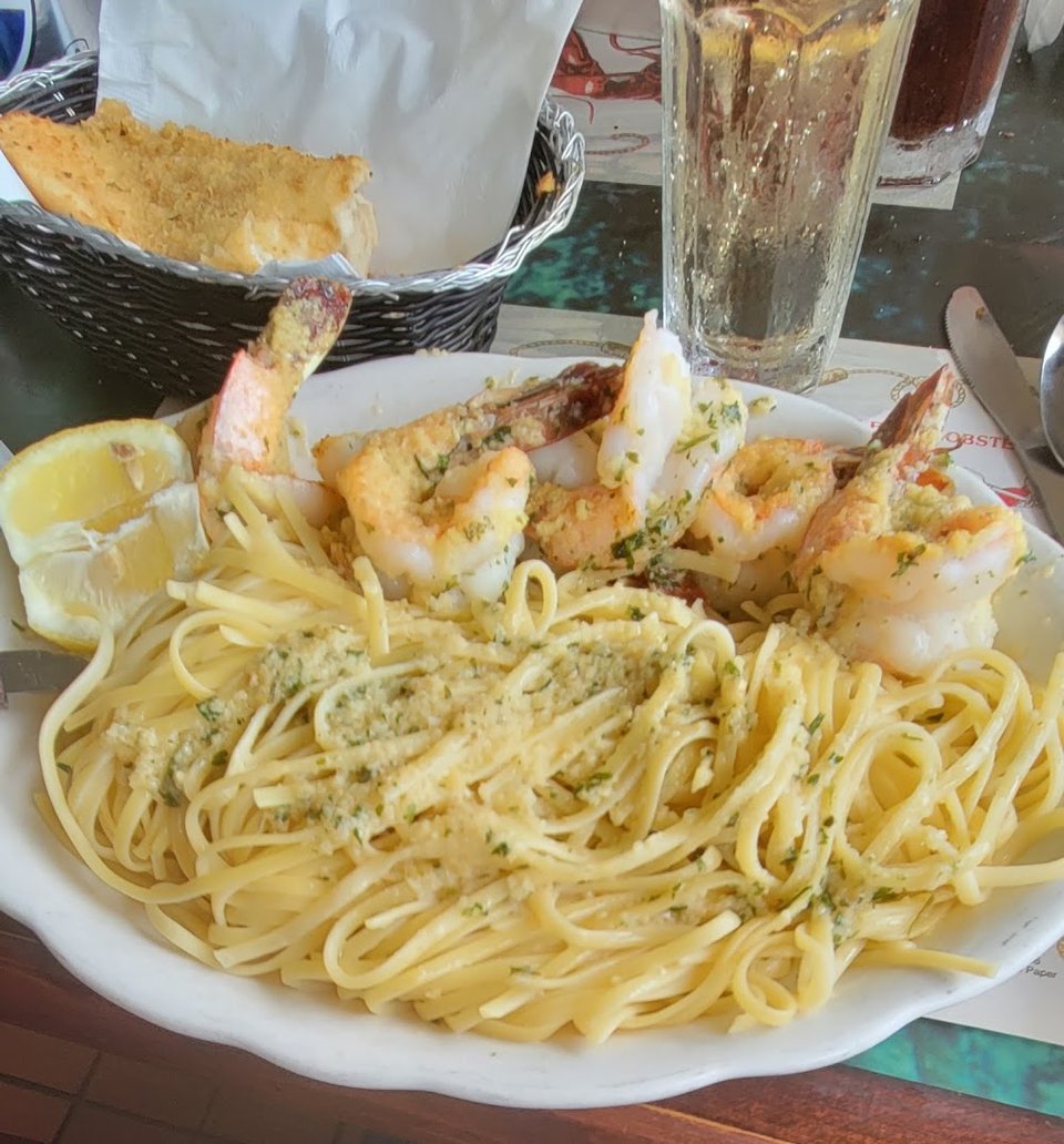 Shrimp Scampi with Linguini or Rice